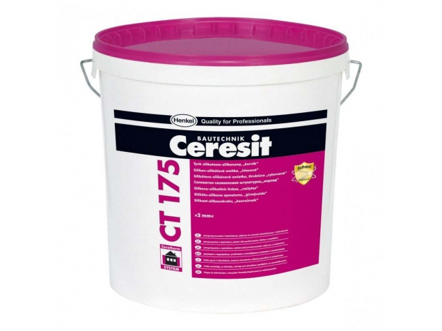 Ceresit CT 175 - Декоративная силикатно-силиконовая штукатурка, фактура "Короед 2мм", РБ, 25кг
